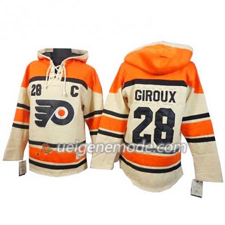 Herren Eishockey Philadelphia Flyers Claude Giroux 28 Cream Sawyer Hooded Sweatshirt